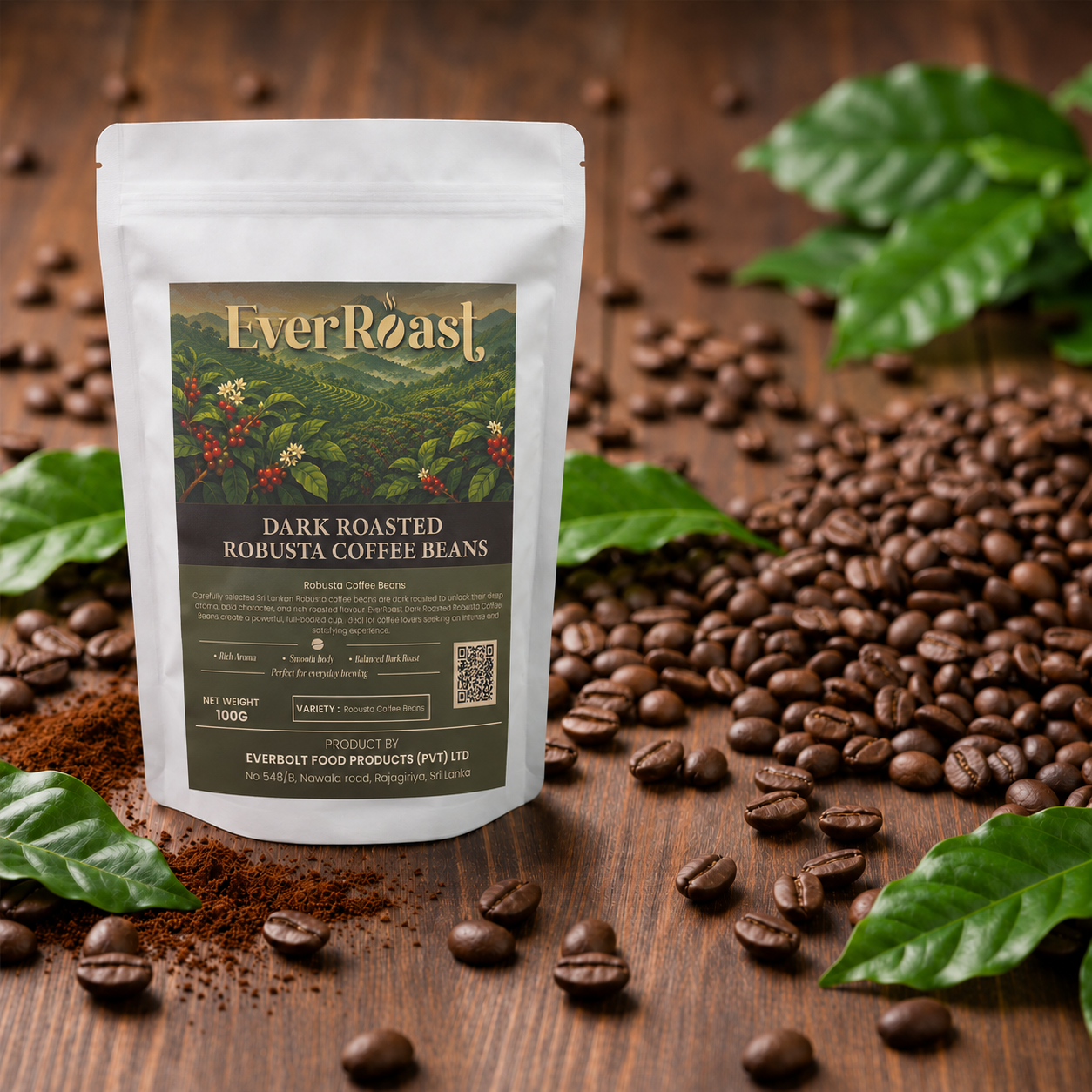 Dark Roasted Robusta Coffee Beans
