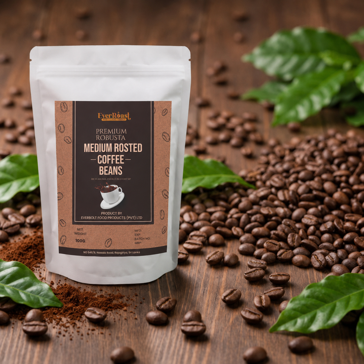 Medium Roasted Robusta Coffee Beans